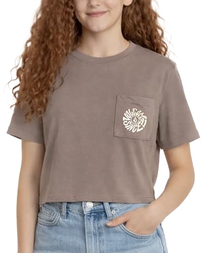 Image of Volcom Girls Shirts - Casual Crewneck Short Sleeve Graphic Tee Trendy Tops - Breathable Girls Summer Clothes