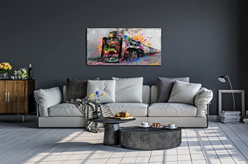 Jkwall77 Graffiti Train Wall-Art - Banksy Canvas Wall Art For Living Room - Modern Art Wall Decor Ready To Hang Size 40" X 20" #TOP5