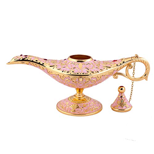 Usany Collectable Rare Legend Aladdin Magic Genie Light Lamp Pot Classic (Purple gold)
