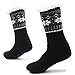 CityComfort Chaussettes tricotées pour Hommes avec des Pantoufles Sherpa Wool Layer Bed pour Homme, modèle norvégien,Noir,41/46 EU