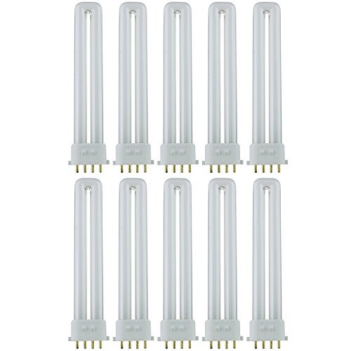 Sunlite Compact Fluorescent PL 4-Pin Single U-Shaped Twin Tube, 13 Watts, 720 Lumens, 2700K Soft White, 4-Pin 2GX7 Base, 10 Pack