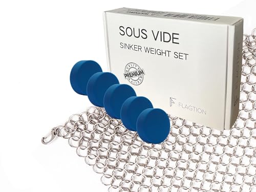 Comparison: Best Sous Vide Accessories 9 FLAGTION Sous Vide Accessory Set - Includes 1lb Food Grade Stainless Steel Sous Vide Mesh Net & 5 Silicone Coated Magnets (Total Weight: 1.5lbs), Sous Vide Accessory Kit to Avoid Undercooked Food