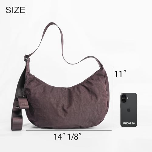 Image of Medium Nylon Crossbody Crescent Bag: Slouchy Style Shoulder Casual with Adjustable Strap