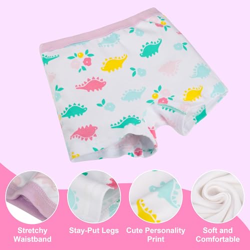 BIG ELEPHANT 10 Pack Toddler Girls' Underwear Boxer Briefs，100% Cotton Super Soft Breathable Panties (3T-10Y)2