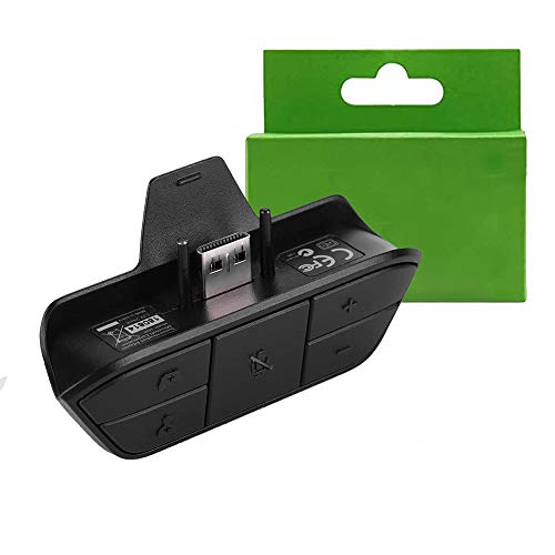 Stereo Headset Adapter Game Audio Mic Headphone Converter for Microsoft Xbox One Controller (Black)