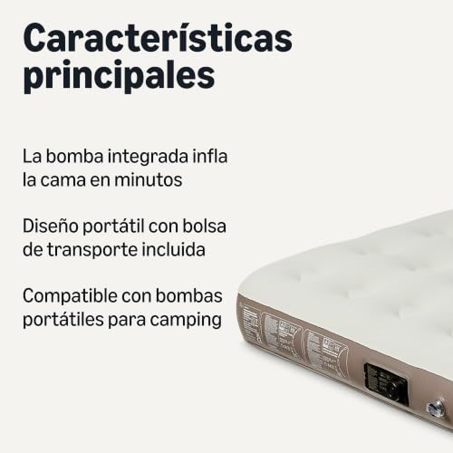 Miniatura 2 de Amazon Basics Colchón Hinchable Eléctrico - Bomba Incorporada, Colchón De Aire Portátil Con Bolsa De Transporte, Queen Size 203 Cm L 152 Cm W 24 Cm H