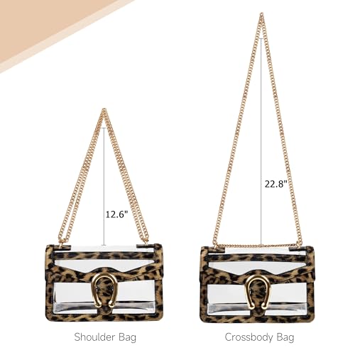 Image of Joryin Women's Stadium Approved Crossbody Bag for Women, Small Clear Bag Shoudler Purse with Chain Strap