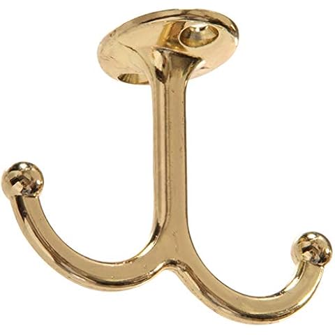 Hardware Essentials 852305 Under Shelf Coat Hook Brass Plated -2 Pack Cover
