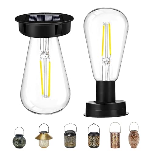 Solar Glühbirnen Für Draußen 2 Stück Solarleuchten Ersatzteile 7 Cm Ersatz Solarmodul Für Gartenleuchten Solarleuchte Ersatz Top Mit Heller LED Glühbirne Solar Hängelampe Outdoor(7cm-A 2STK)
