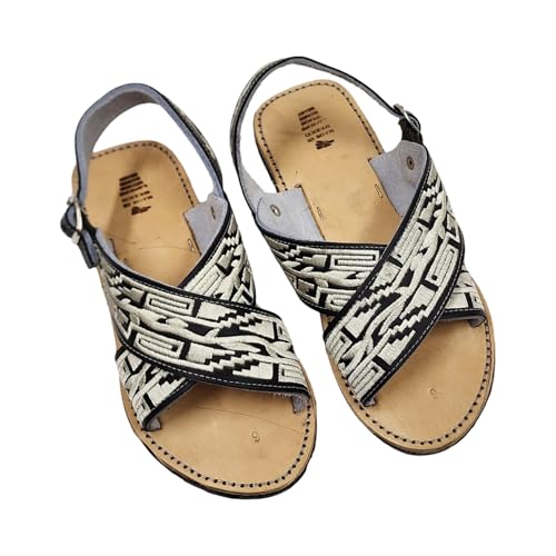 Dona Michi MEN LEATHER MEXICAN two strap PITEADO BORDADO SANDALS Huarache Cruzado Bordado3