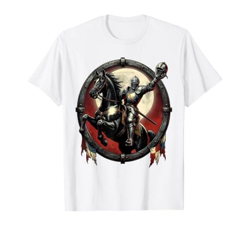 Headless Horseman Decapitated Knight Moonlight T-Shirt, Men, White, Small