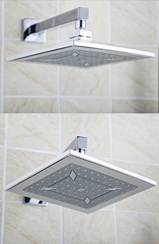 Ensemble de douche pluie carré chrome avec mitigeur baignoire Gowe