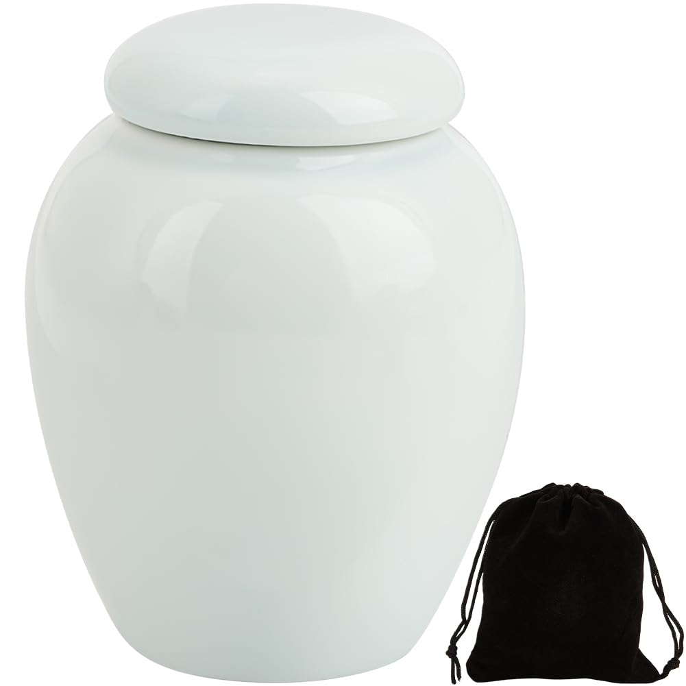 GORGECRAFT Mini Cremation Urns Memorial Ashes Holder Small Burial Funeral Keepsake Urns Ceramic Porcelain Storage Container Jar for Sharing Ashes Family Human Pets Dog Collection Blue 5.35 x 4.2cm