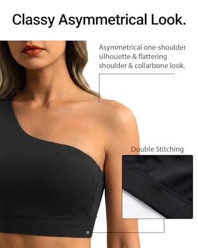 Image of Holipick Women One Shoulder High Waisted Bikini Sets Two Piece Swimsuit Tummy Control Bathing Suit Full Coverage Swimwear