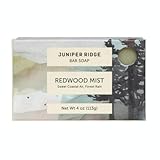 JUNIPER RIDGE Redwood Mist Bar Soap - Cold Processed Mild Castile Soap - Plant Based Ingredients & Steam Distilled Essential Oils - Paraben, Phthalate, Dye, Cruelty, & Preservative Free - 4oz Bar