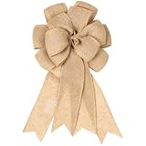 Bows for Wreaths Already Made, 14.9 x 9 Inches Burlap Rustic