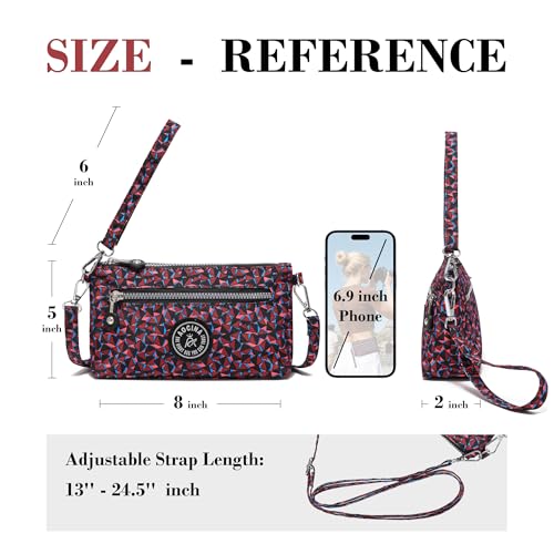 Image of Small Wristlet Wallets for Women Nylon RFID Cross body bag | Cell Phone Purse with Built-In Card Slots for Daily Outings