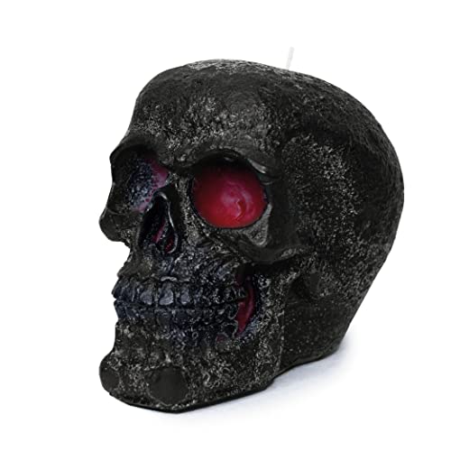 Candwax 6X4.3 Inch Black Red Skull Candle - Ideal As Spell Candles And Halloween Candles - Themed Candles For Spooky Halloween Decorations - Red Inside, Big Size #TOP23