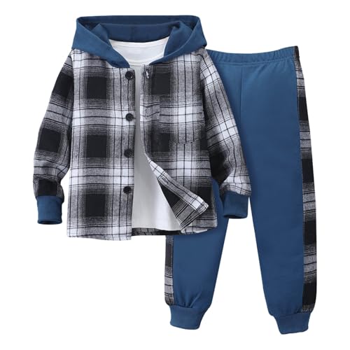 Ensemble enfant avec t-shirt manches longues respirant et sweat à capuche doux bleu