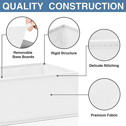 Criusia Drawer Organizer Clothes, 24 Pack Dresser Organizer Bins for Nursery Bedroom, Closet Organization and Storage Dividers for Clothing, Baby Clothes, Underwears, Socks (White)