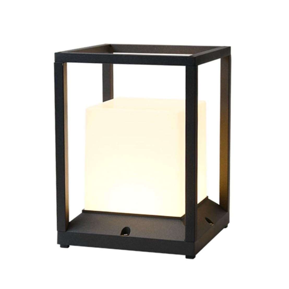 HCIPJQY Contemporary Garden Posts Outdoor Lighting Lantern Classic Post Lights Waterproof Bollard Column Lamp White Acrylic Lamp Shade for Patio Lawn Yard Porch Pathway E27 Base