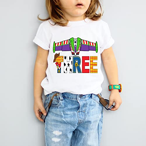 story toy third birthday shirt buzz lightyear birthday outfit story toy three shirt girl boy story toy shirt story toy 3rd birthday shirt (4T)3