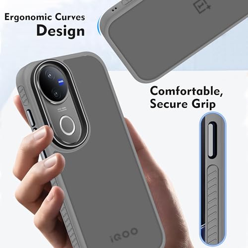 V-TAN IQOO Z10R Back Cover, Matte Finish, Gray Grey - Image 5