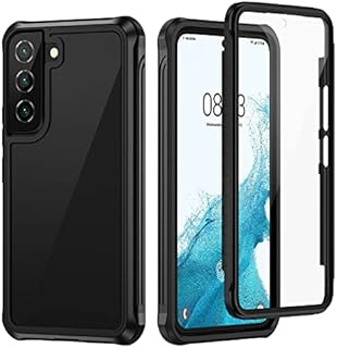 seacosmo for Samsung Galaxy S22 Case 6.1 Inch, [Built-in Screen Protector] Full Body Heavy Duty Shockproof Dustproof Snowproof Protection Bumper Clear Back Case for Samsung S22 5G, Black