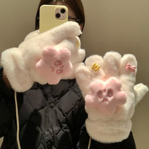 Guantes de invierno térmicos y bufanda transpirable con estampado de estrella 6