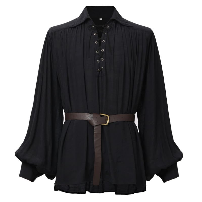 GRACEART Medieval Poet's Pirate Oversized Shirt Renaissance Festival Outfit Casual Wear Tops for Men or Women