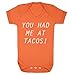 Flox Creative You had me at Tacos - Body a maniche corte per neonato Arancione 6 mesi