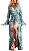R.Vivimos Women Summer Long Sleeve Cardigan Sexy Maxi Long Dresses, Lake Blue, US XL 16/18