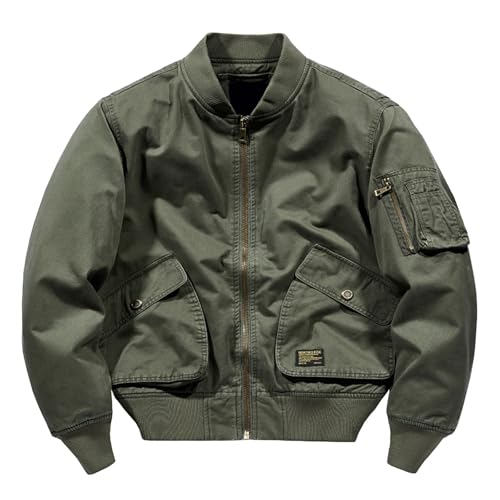 Tobysper Chaqueta bomber para hombre, chaqueta de primavera y otoño, chaqueta de aviador, chaqueta cortavientos, chaqueta de entretiempo, chaqueta deportiva, chaqueta para correr, chaqueta de