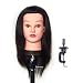 HAIREALM 18" Mannequin Head 100% Real Hair Hairdresser Training Head Manikin Cosmetology Doll Head (Table Clamp Stand Included) HJ0212P