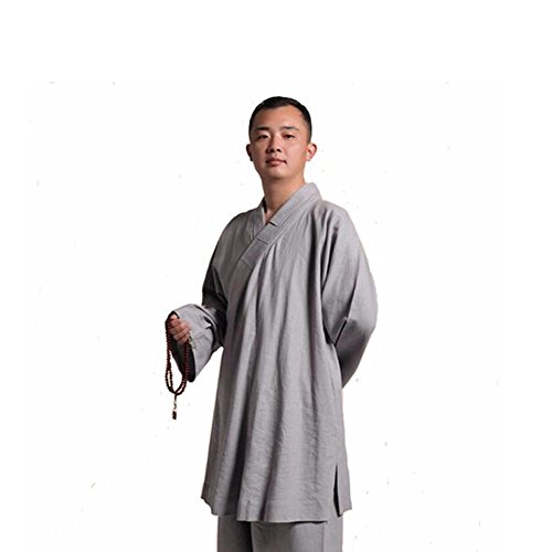 ZooBoo Men's Cotton and Linen Hanfu Suit Monk Uniforms Kungfu Clothes Martial Arts Clothing Arhat Suits
