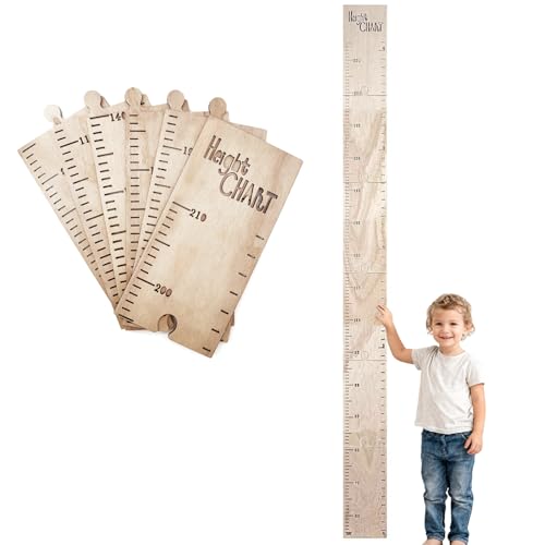 Toise Murale Enfant, Toise pour Enfant en Bois,Règle de Croissance Amovible et Suspendue, Bâton de Mesure Pour Enfants, 60-210 cm, Convient pour Décorer les...
