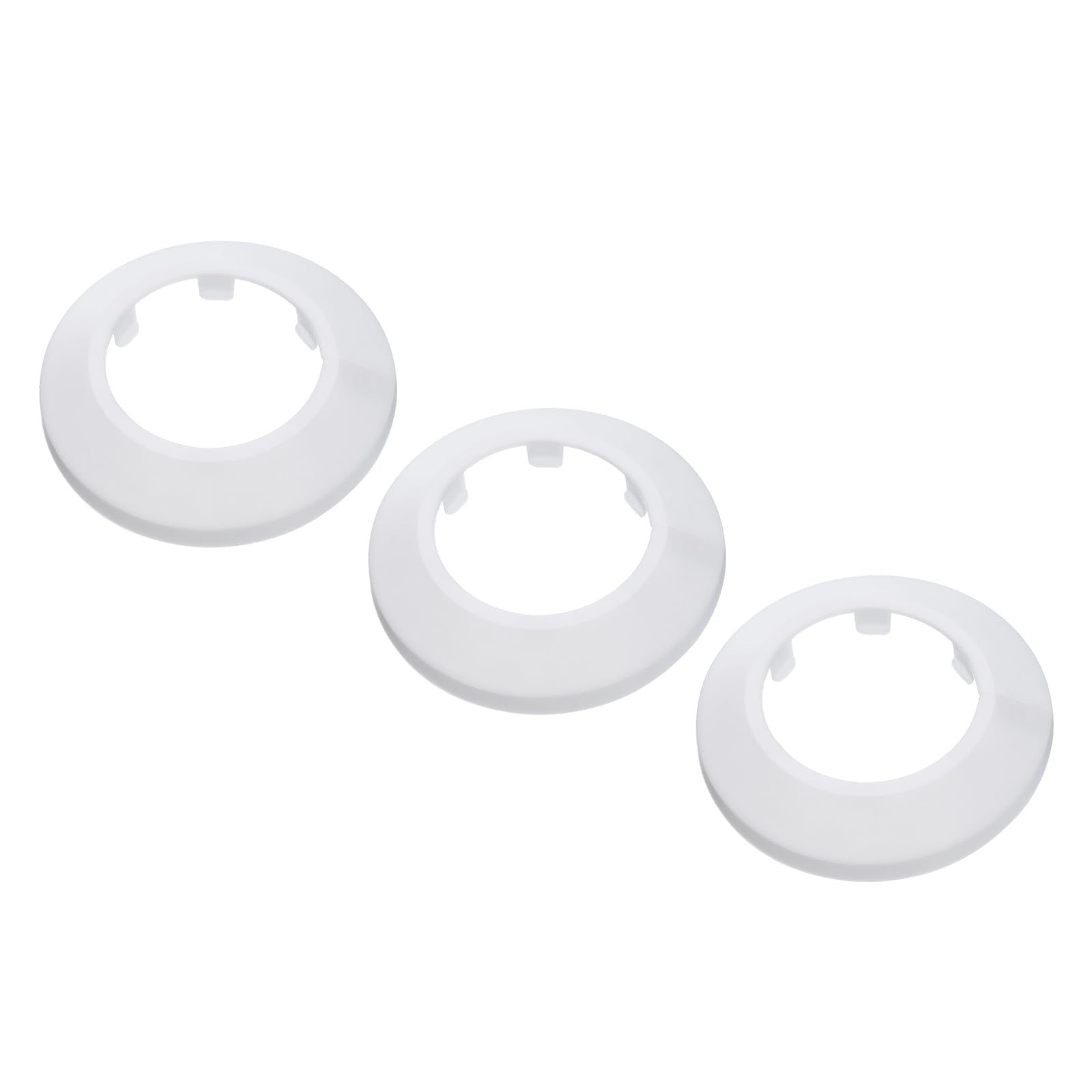 PATIKIL Water Pipe Cover Decoration Fit 1.57"/40mm, 3Pcs Flange Water Pipe PP Plastic Escutcheon Plate Collar Drain Line Cover Radiator for Wall Pipe Tube Decor, White