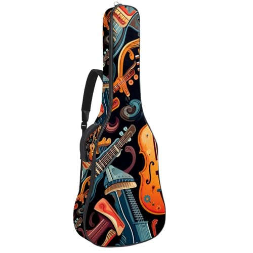 Étui souple pour guitare acoustique 109 cm imperméable avec poches de rangement et sangle dos