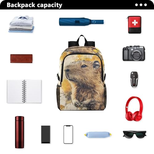 AIXIWAWA Packable Hiking Backpack Capybara Floral Print, Lightweight Foldable Waterproof Daypack for Camping Travel2