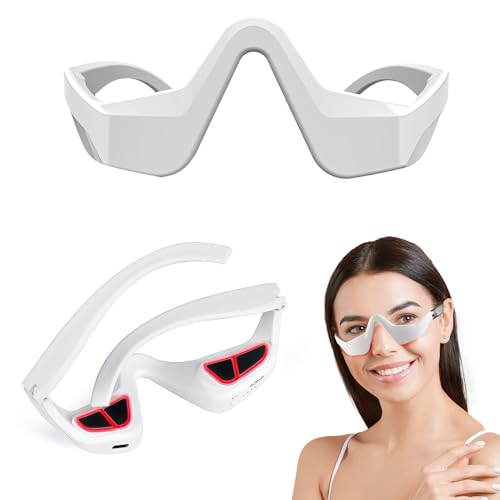 SGZIOO Under Eye Red Light Therapy Glasses LED Eye Mask with Red Light & Microcurrent Red Light Therapy Eye Massager Eye Red Light Therapy Device for Eye Bags Reduce Dark Circles Puffiness Wrinkles