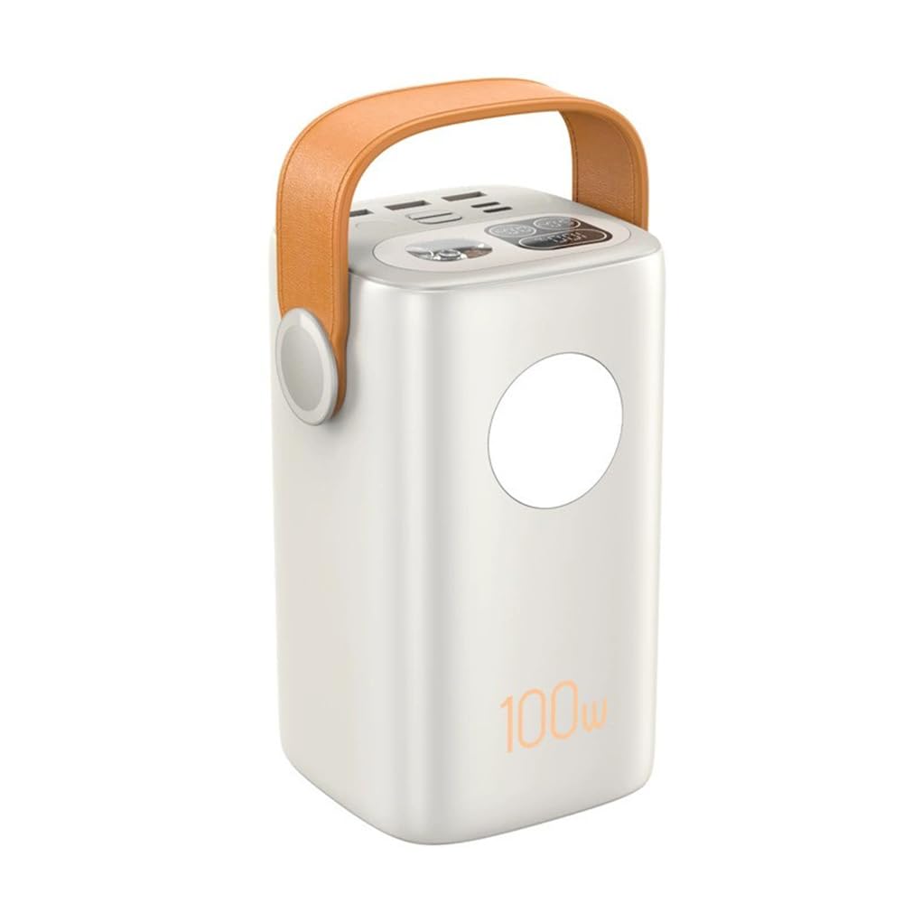 Power Bank per Laptop Ad Alta capacità da 60000 mAh, Caricabatterie Portatile per Laptop A Ricarica Rapida da 100W 2 Ingressi E 5 Uscite Impermeabile IP65 per Tablet, Fotocamere(Color:Bianco)