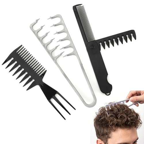 Set de 3 Peines Texturizadores Anti-Frizz de Plástico miniatura 1