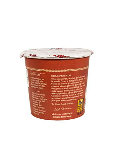Image of Bob's Red Mill GF Oatmeal Cup, Maple & Brown Sugar, 2.15 Ounce Cup (Pack of 12) - Non GMO, Whole Grain, Kosher
