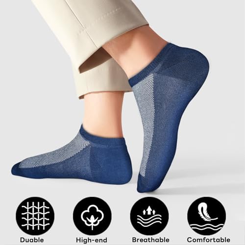 SkiBeaut Men Socks 4 or 8 Pairs No Show Low Cut Casual Athletic Running Cotton Invisible Socks US Size 6-124