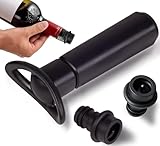SOGCASE Wine Vacuum Pump & 2 Stoppers Set, Reusable Wine Saver Preserver for Airtight Seal - Keeps Wine Fresh Longer (1 Pump + 2 Stoppers)