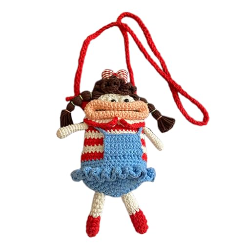 Sac porte-téléphone tricot bouche saucisse et bandoulière cartoon
