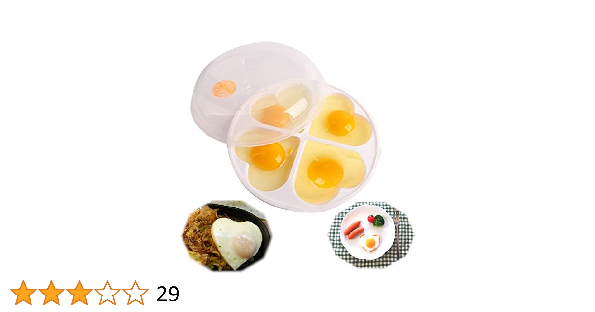 目玉焼きプレート　ハート型　4個セット Amazon | manatom 目玉焼きプレート 電子レンジ対応 ハート型
