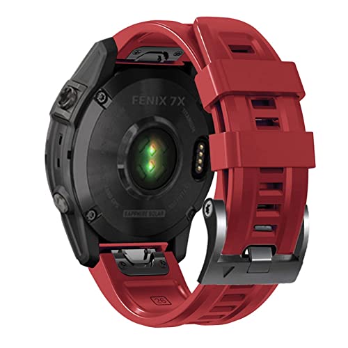 Bracelet Fenix 5 Plus rouge boucle robuste en silicone souple - 3