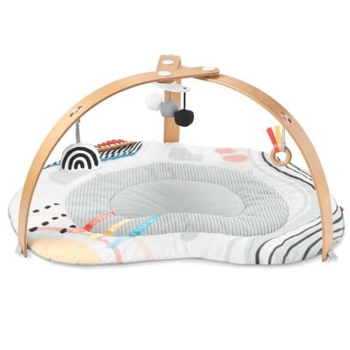 Skip Hop Baby Play Gym Montessori-Inspired 3-in-1 Sensory Tummy Time Activity Mat with 25+ Developmental Activities 4 Toys and 5 Parent Guide Cards with Stage-Based Activities Discoverosity Age 0-2y