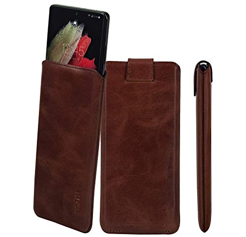 Custodia in vera x Edition x compatibile con custodia VIVO X200 con funzione di ritiro e chiusura magnetica in stile rustico colore: slim marrone pelle